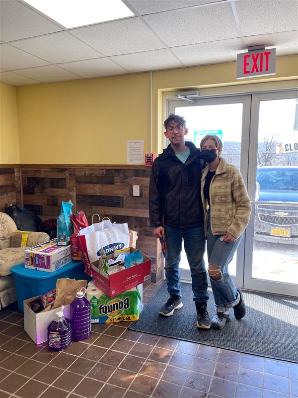 Dropping off donations at the SPCA